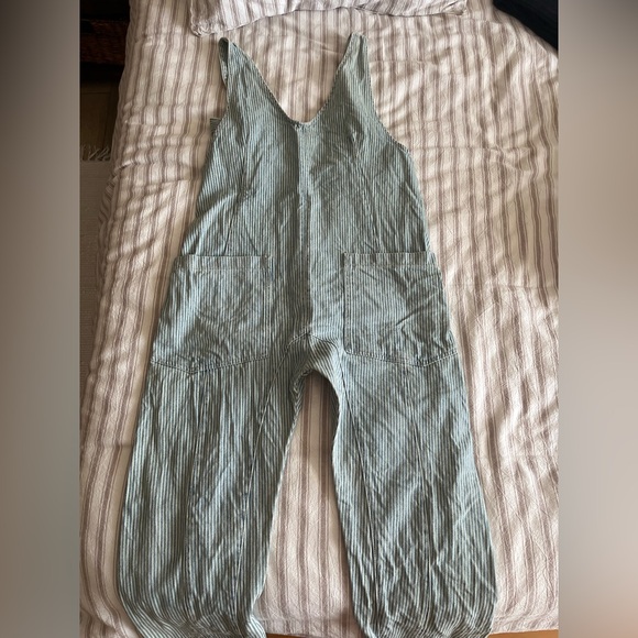 Women’s We The Free High Roller Light denim Stripe Jumpsuit - Picture 7 of 9